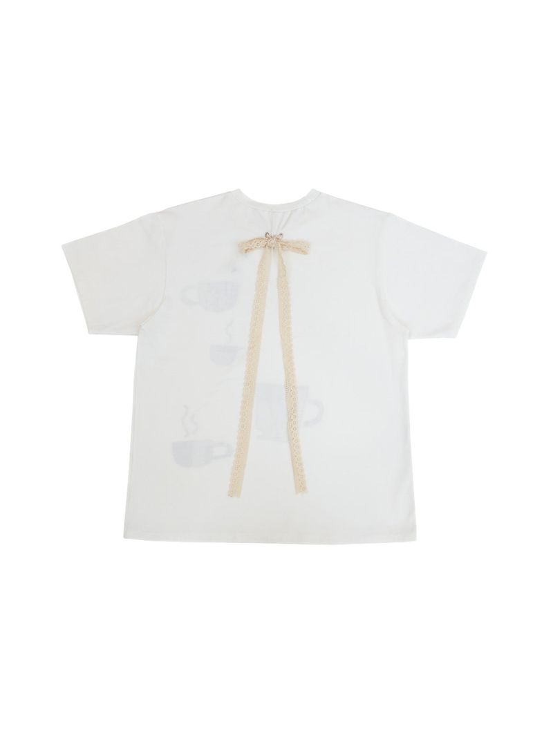 TEA CUP CROCHET T-SHIRT / WHITE