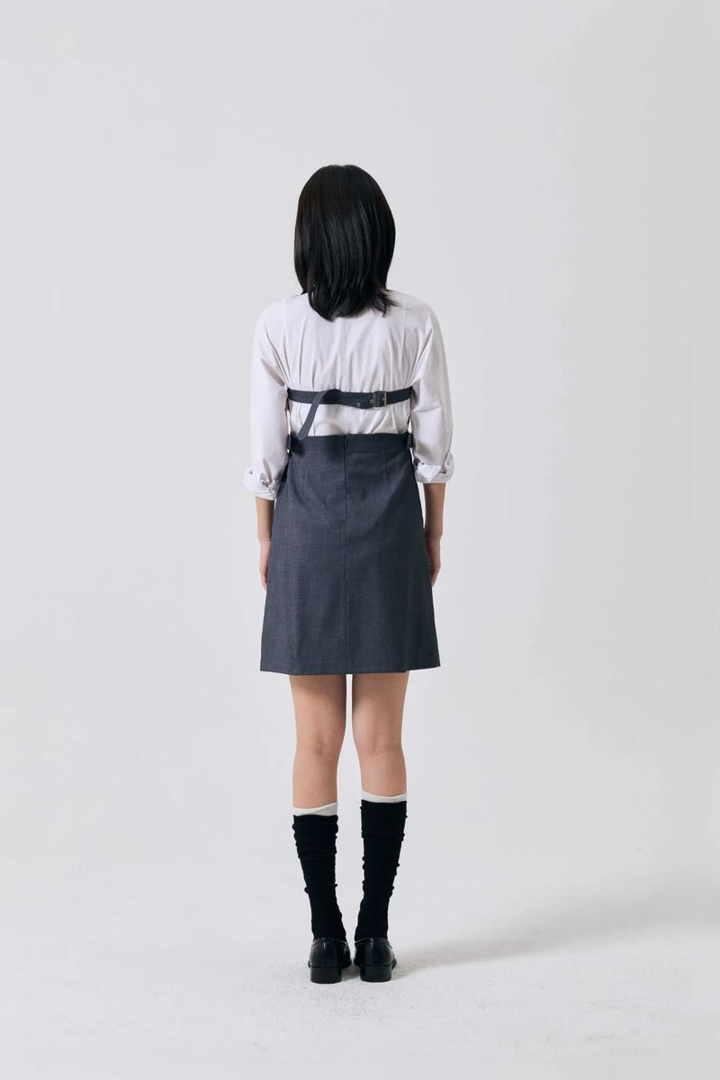ASTRAL BUCKLE MINI DRESS / CHARCOAL
