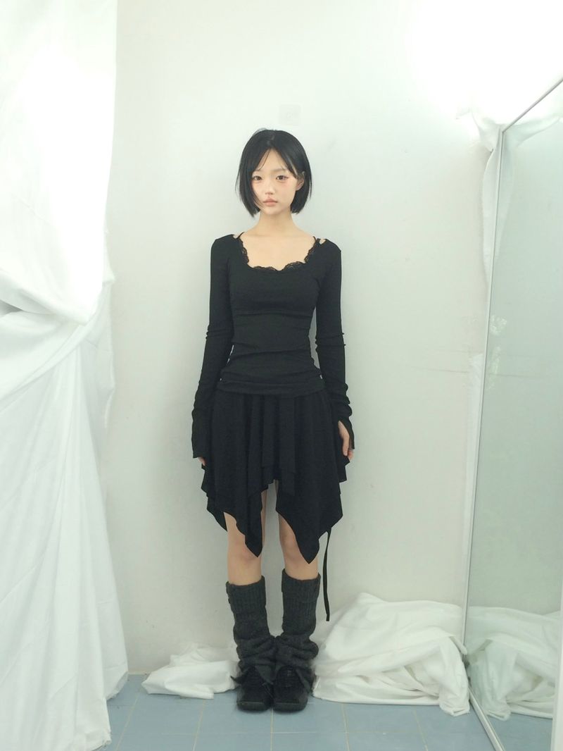 ribbonline wave skirt