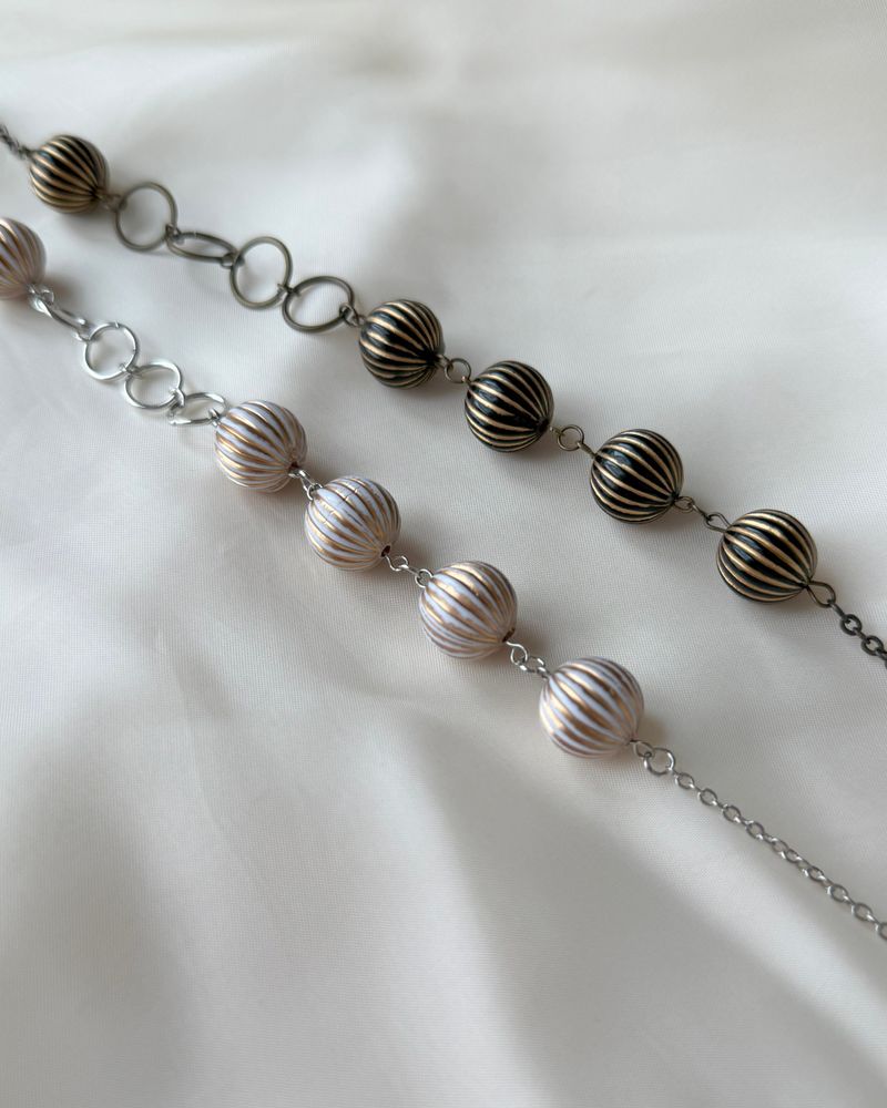 [MADE] Stripe Ball Necklace (gold)