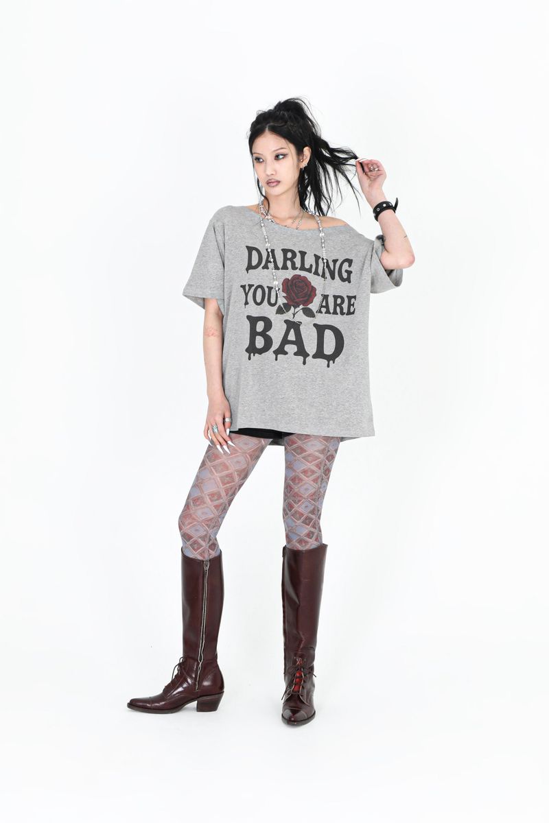 MELTING ROSE TEE #GREY