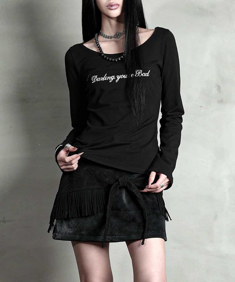 DARLING, YOU ARE BAD（YOU ARE BAD）の「UNZIPPED LOGO T-SHIRT (Cursive ver.) #BLACK（Tops）」
