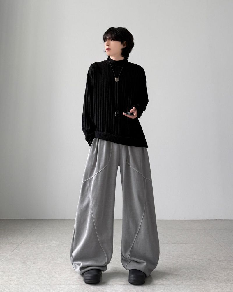 Groove Half Neck Long Sleeve