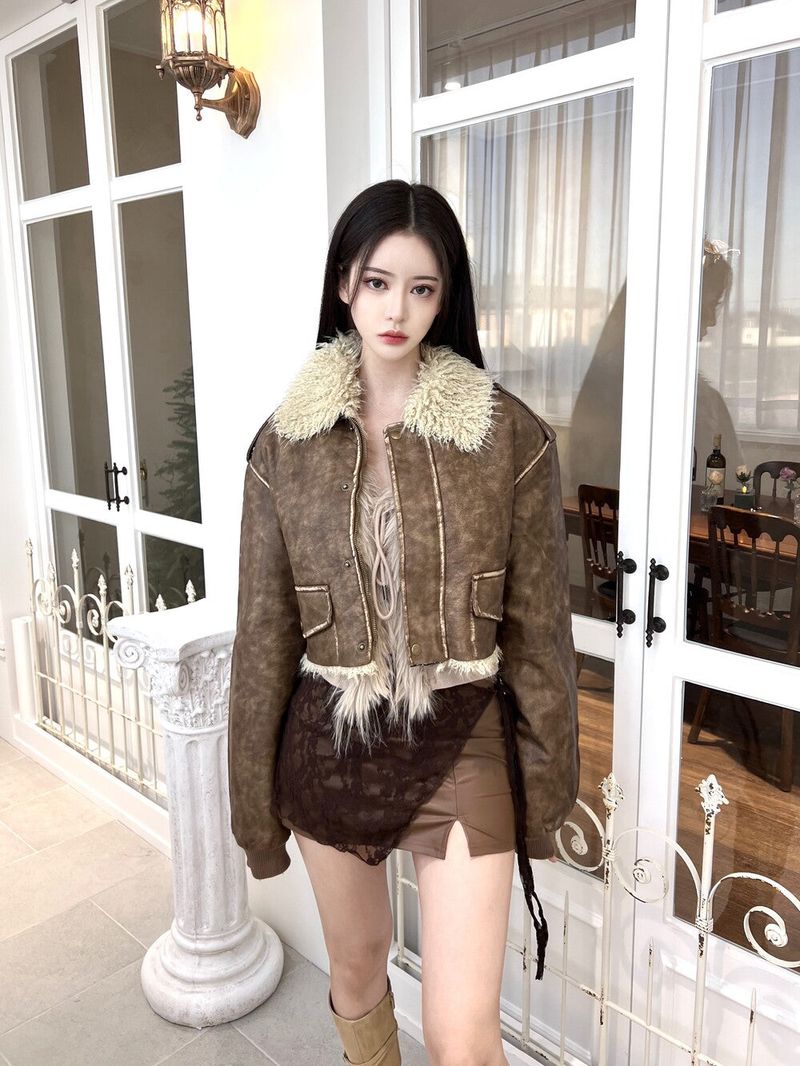 Seow(ソウ)の「1085. Shearling leather crop mustang jk (2color)(Jackets/Outerwear)」
