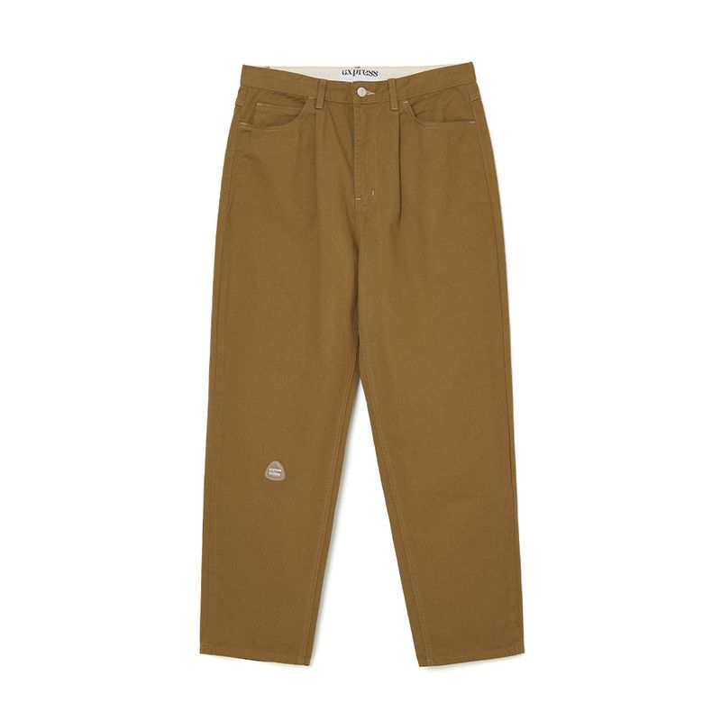 Express Holiday One-tuck Twill Cotton Pants_Brown