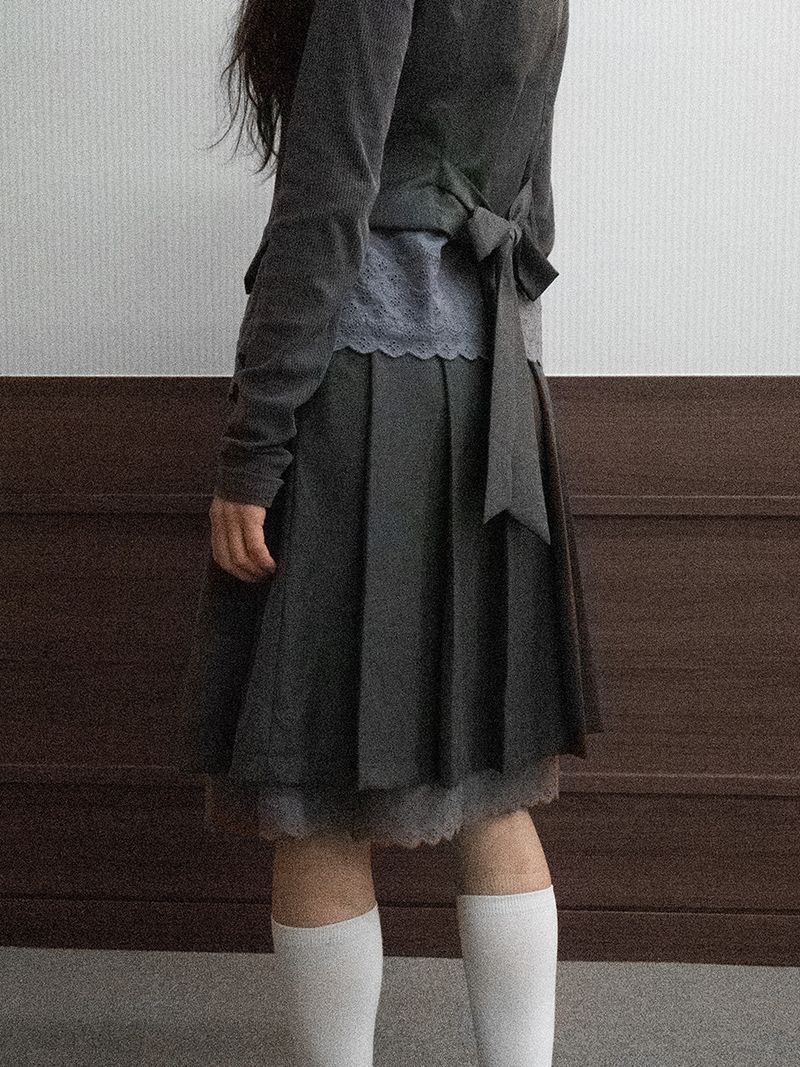 Cherish Bow Vest (grey)