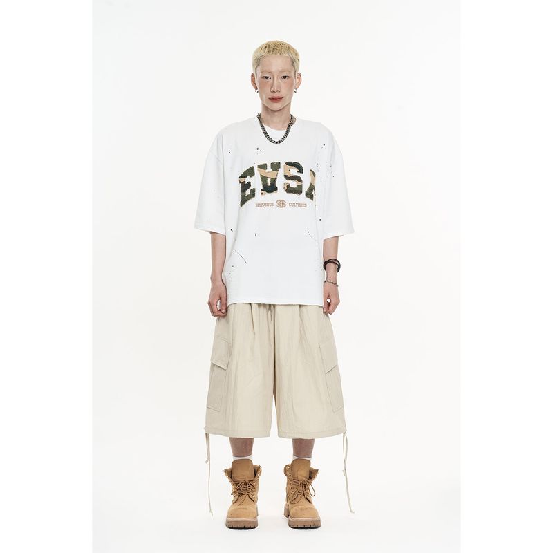 Balloon Bermuda Nylon Pants - Beige