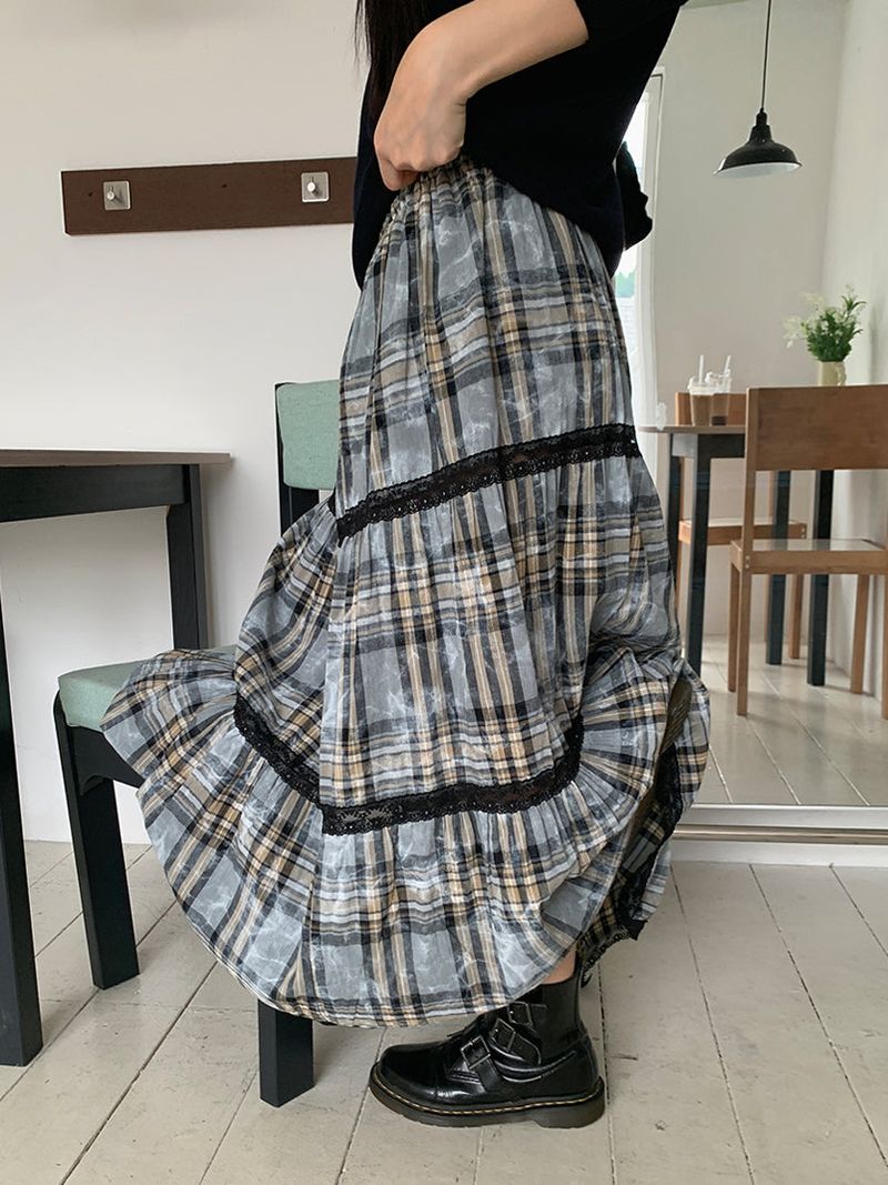 JAZZ THE ORDER(ジャズ ザ オーダー)の「FADE CHECK MAXI SKIRT (2C)(Skirts)」