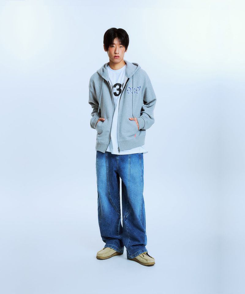 UNDEFEATED HOOD ZIP-UP (GRAY)