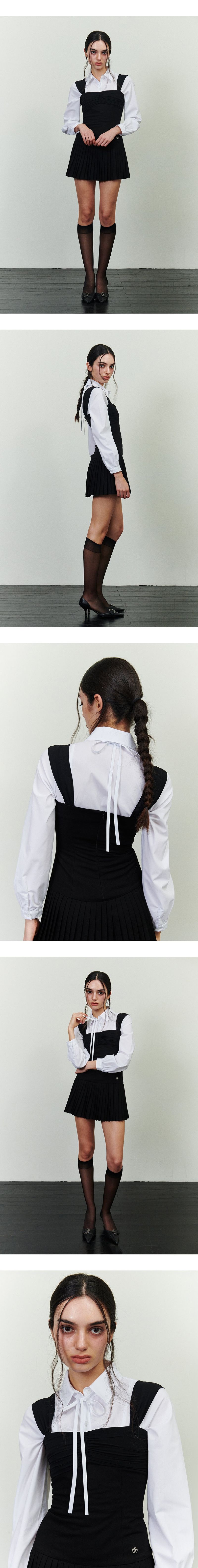 ELIN SHIRRING SHIRT white