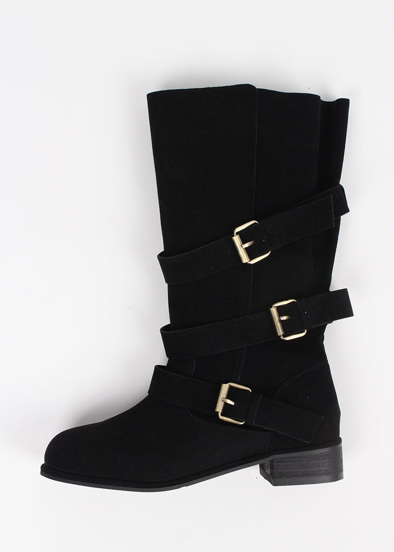 SUEDE BELT MIDDLE BOOTS
