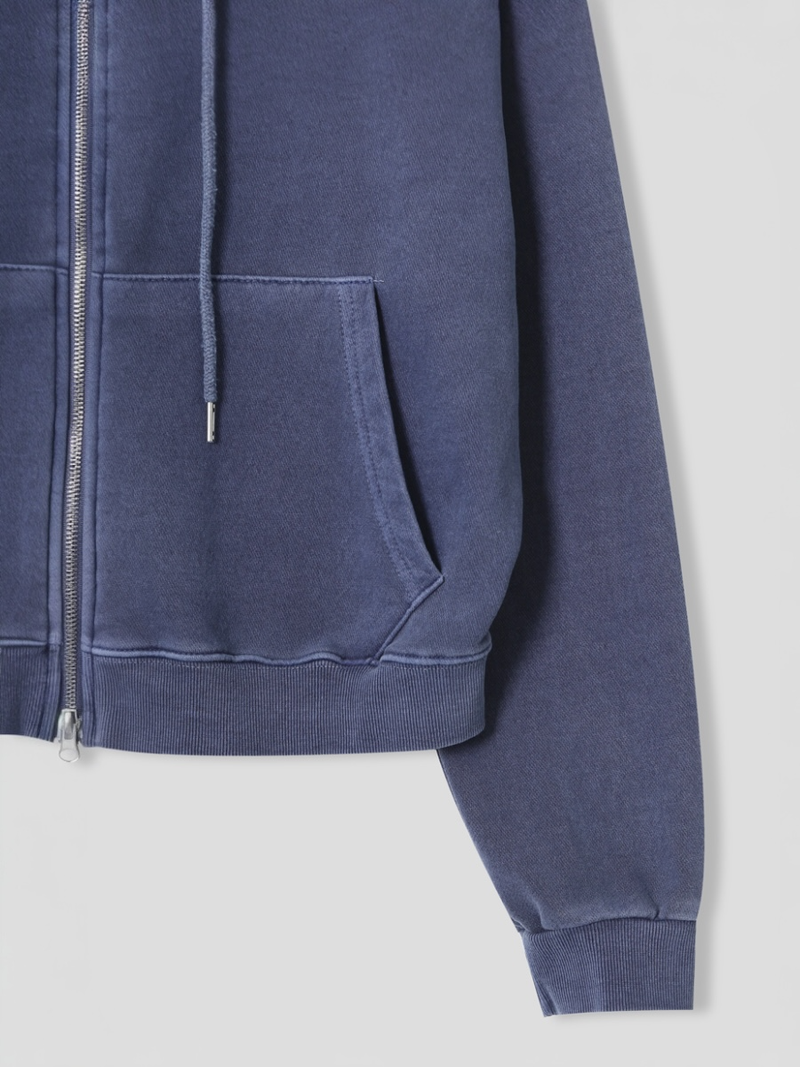 pigment crop hood zip up 
