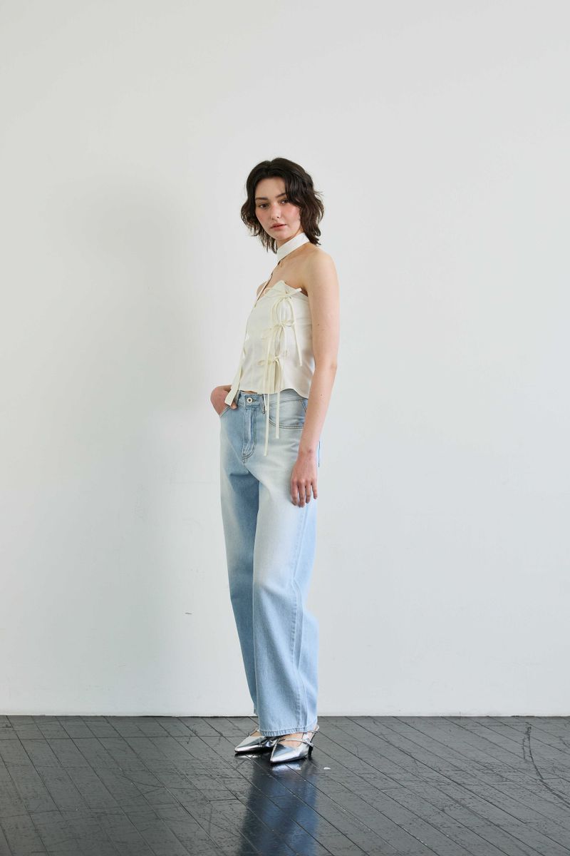 AZURE WIDE DENIM PANTS / SKY BLUE