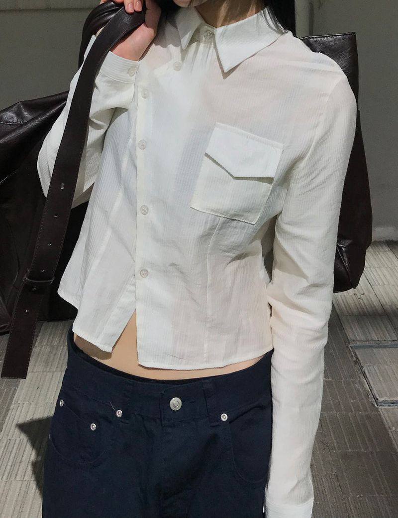  ASYMMETRIC STRIPE SHIRT