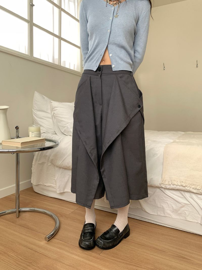 BUTTON TWO-WAY BERMUDA SLACKS (3C)