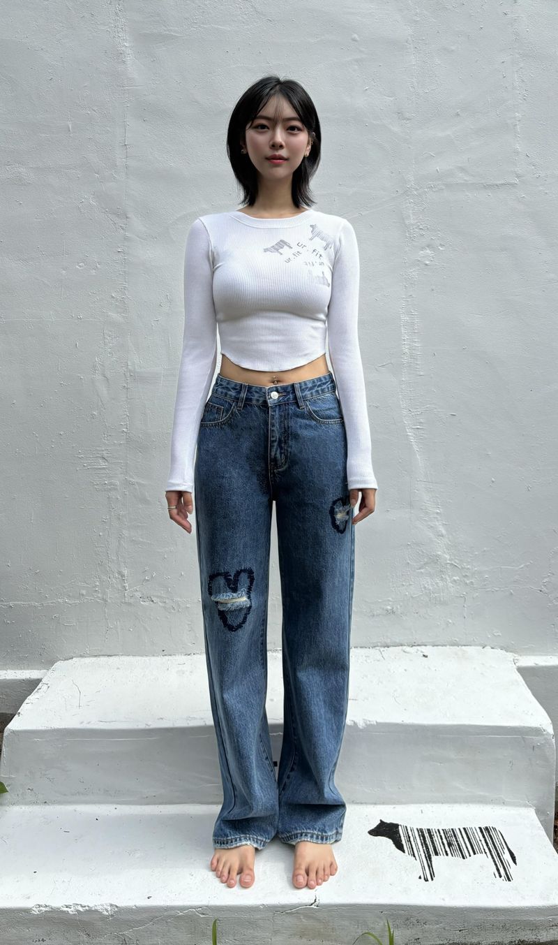 VINTAGE EMBROIDERED DENIM PANTS code 17911