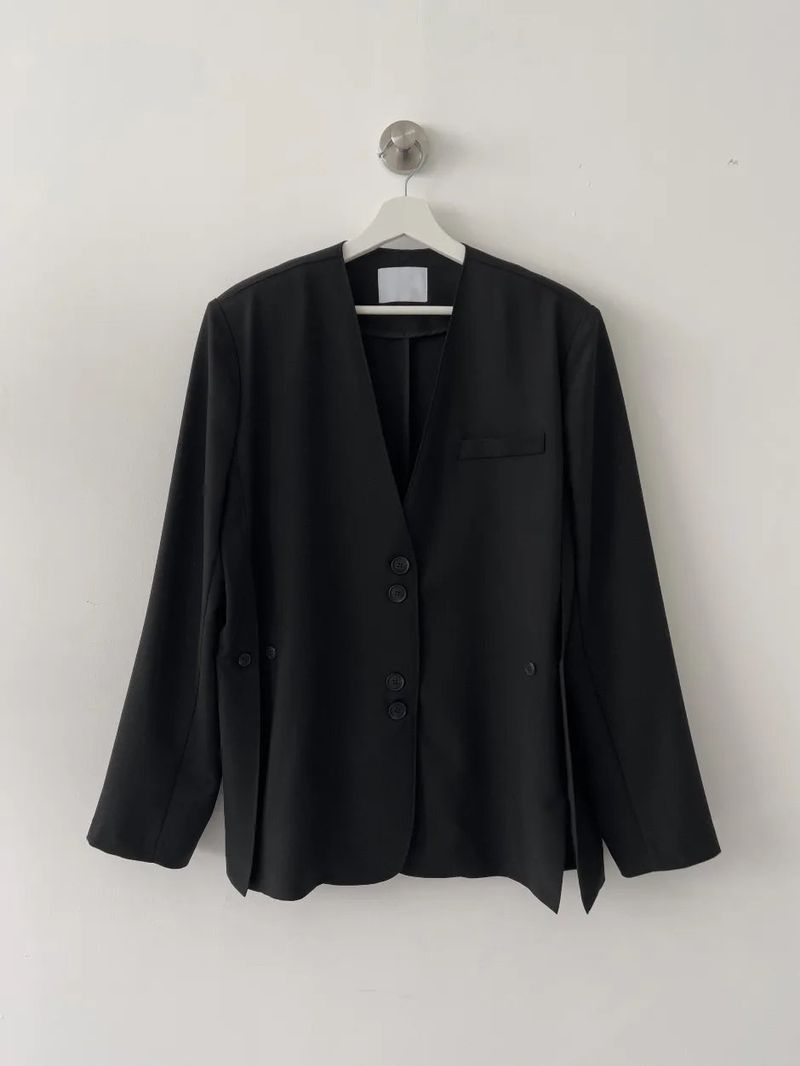 Dawson Slit Collarless Over Fit Jacket