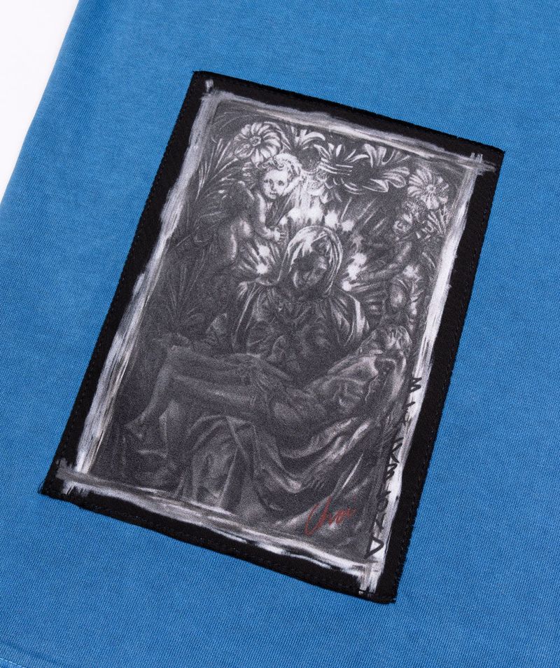 BBD Chaos Patch Pigment Long T-Shirt (Ocean Blue)