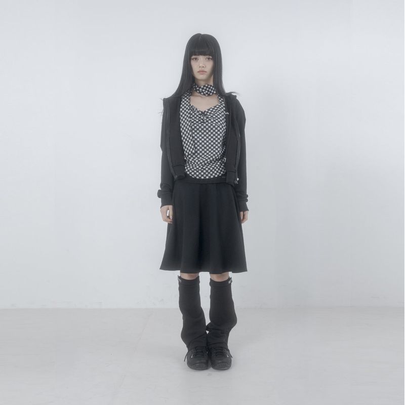 Check 3-way shirring top