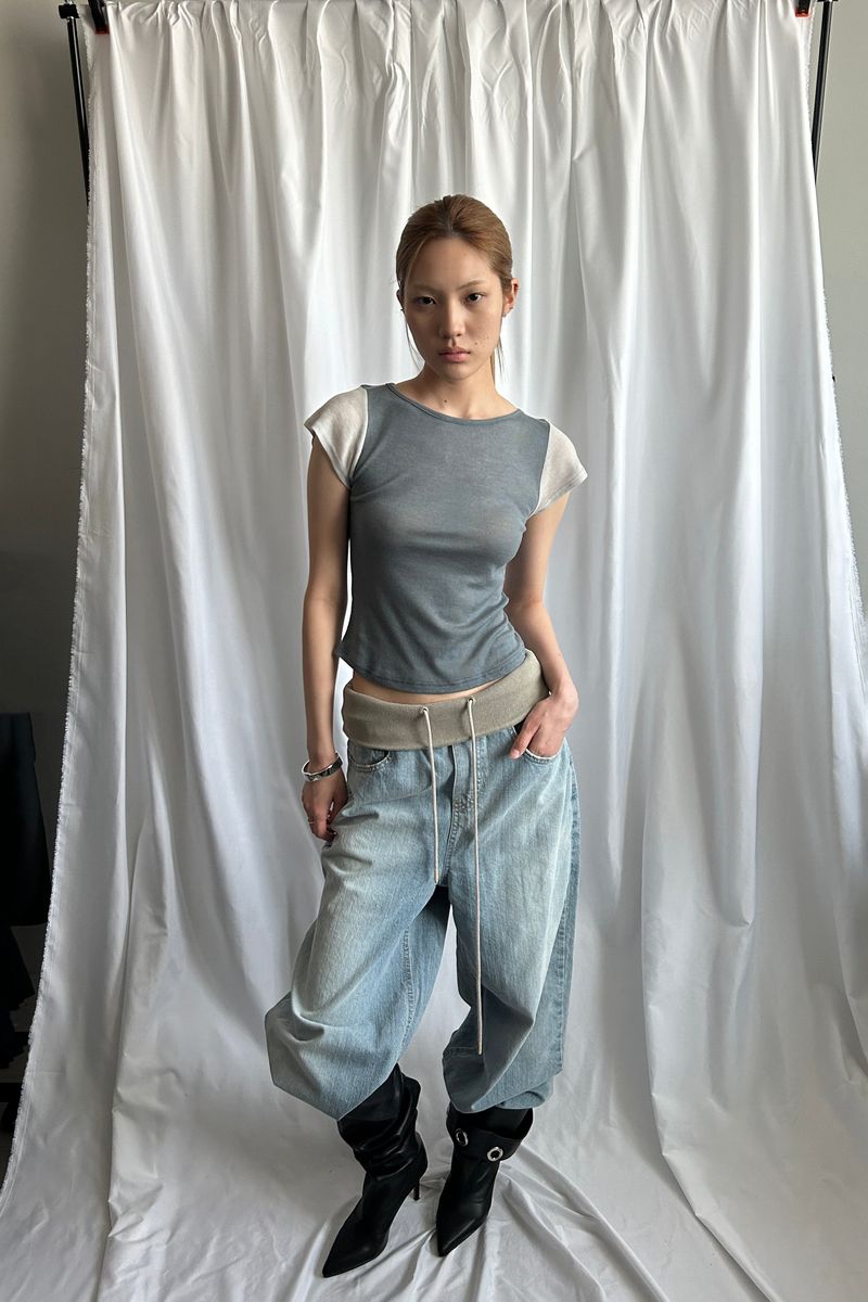 2 TONE RAGLAN-T [CHARCOAL]