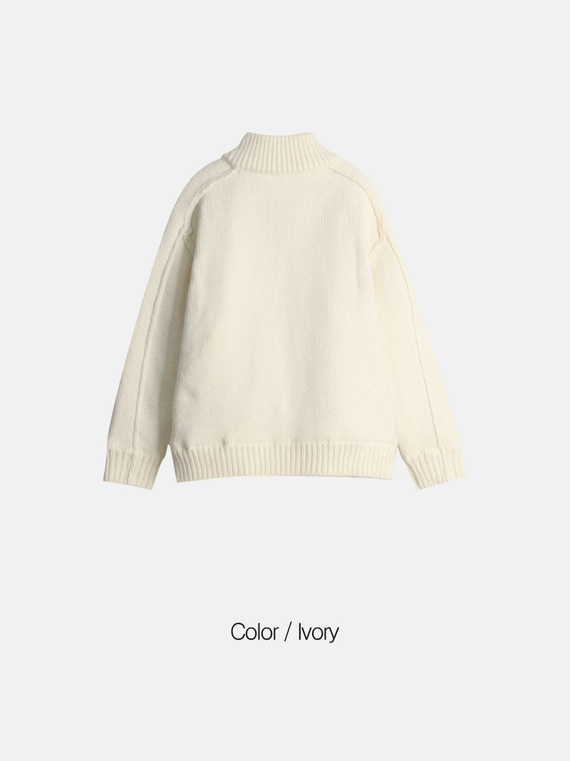 Knit Padded Zip-Up Ver2 6COLOR