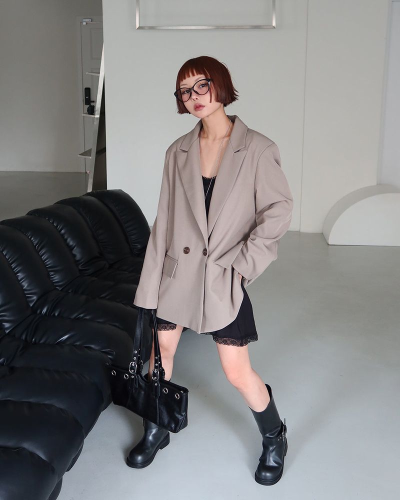 Step Oversized-Fit Blazer Jacket