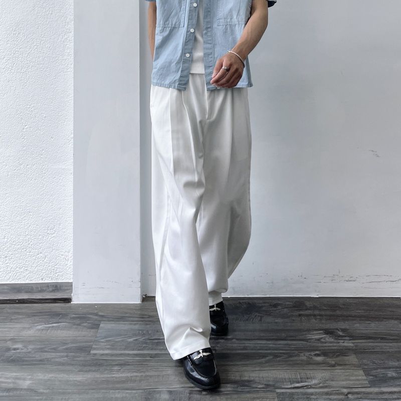 Double Pleat Full-Length Pants