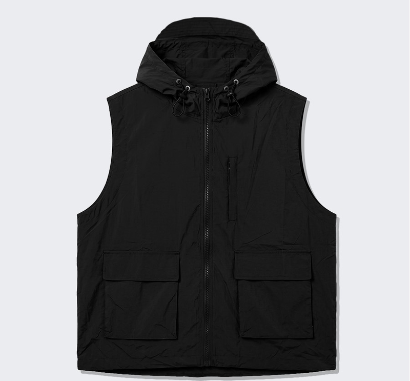 Cool Care Nylon Windbreaker Vest Black