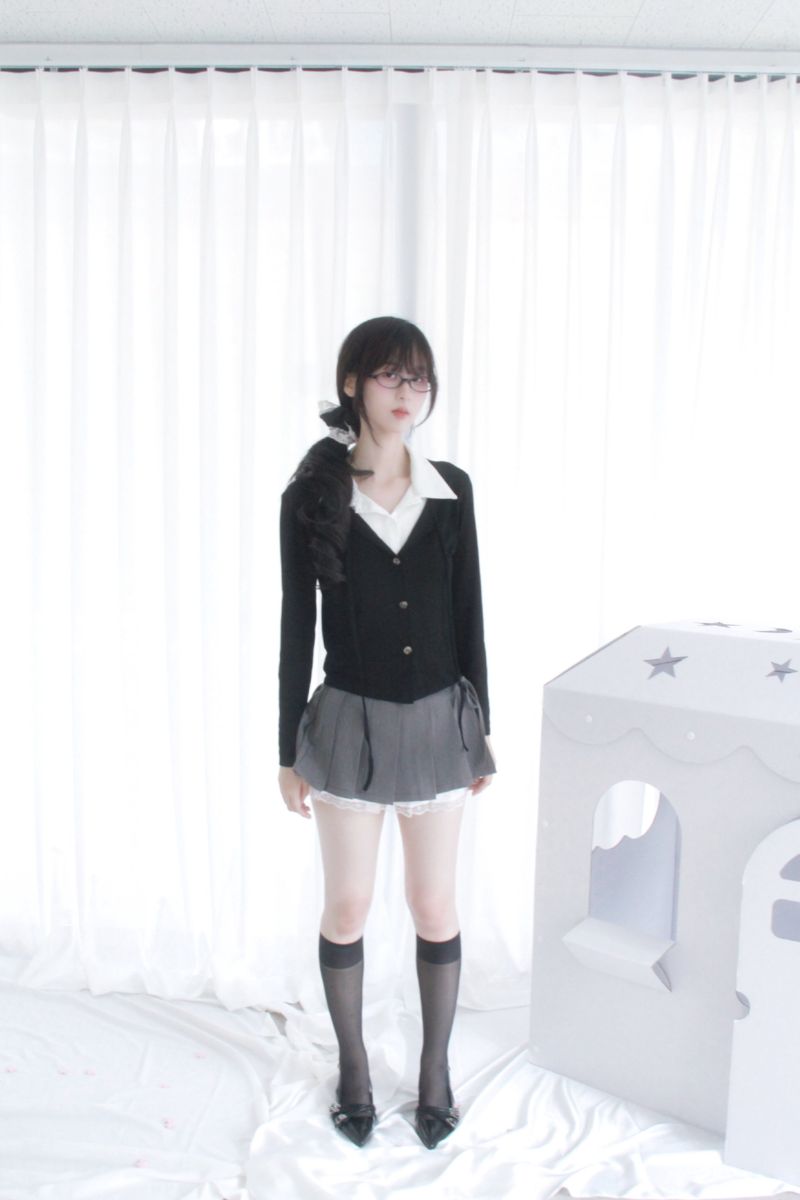 frill lace mini skirt 2color