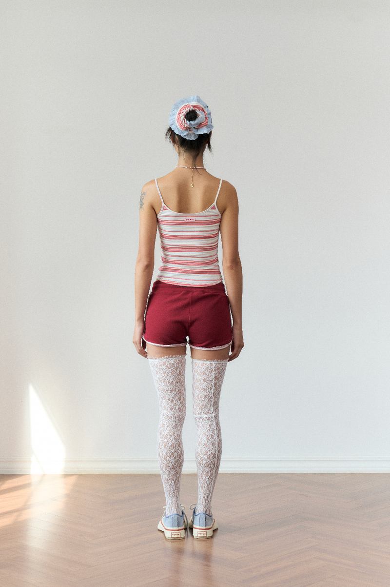 stripe sleeveless red