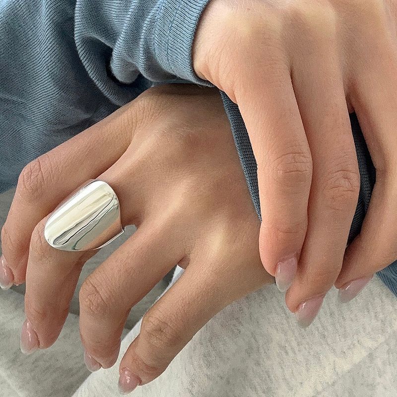 [925silver] Wide flat ring