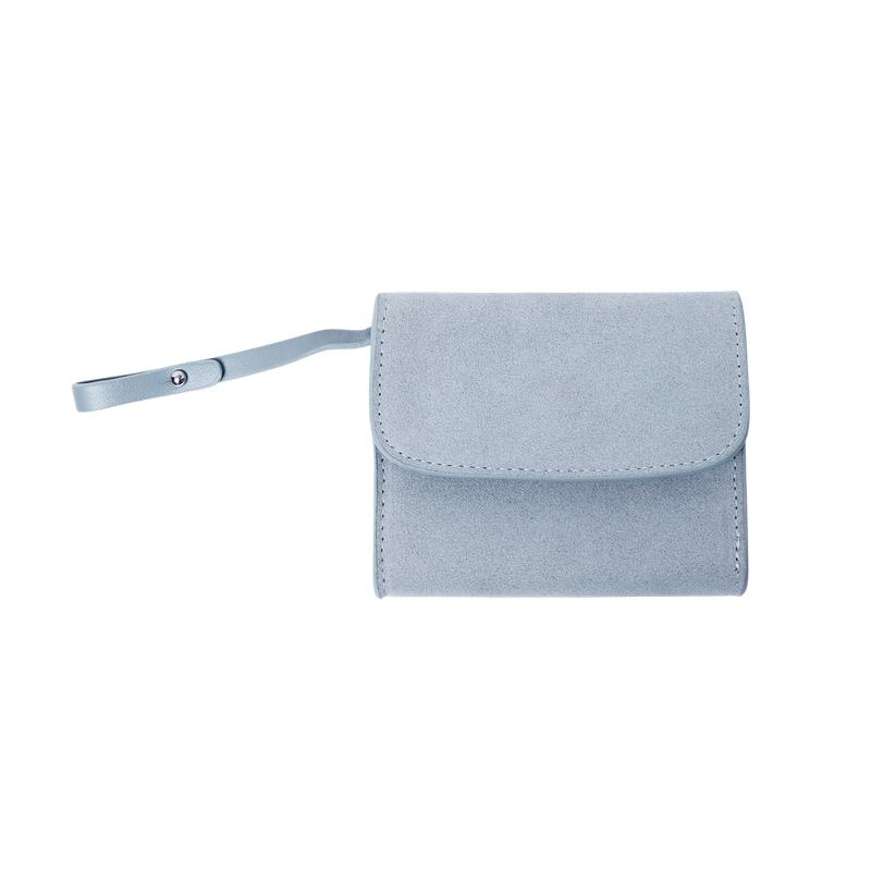 Lunar Suede Card Wallet (Sky Blue)
