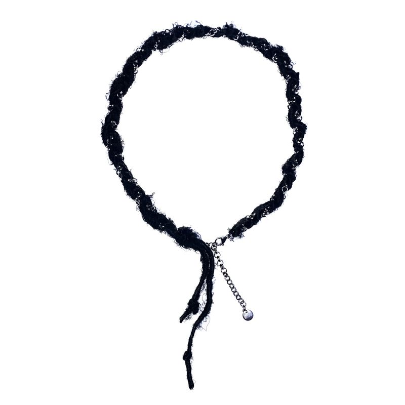 RUNDS(ランド)の「silkyarn chain necklace (black)(Accessories)」