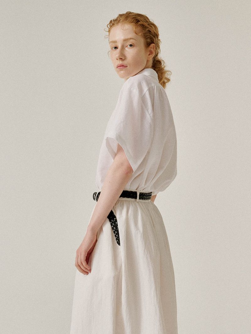 Linen half shirts (Ivory)