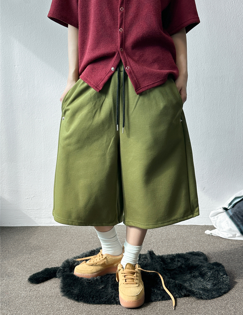 Pinter Snap Color Block Balloon Bermuda Shorts 7color