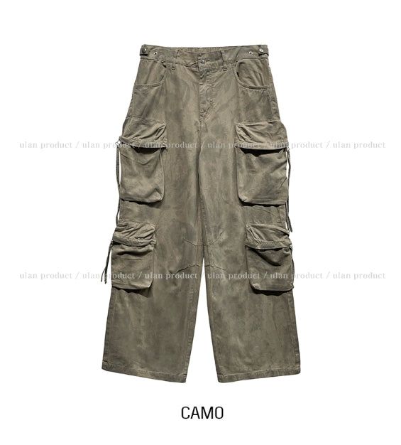 Camp Big Pocket Strap Washed Cargo Pants