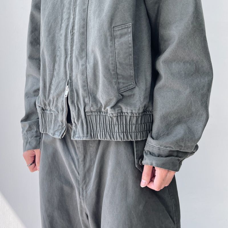 Texture Curved Harrington Jacket