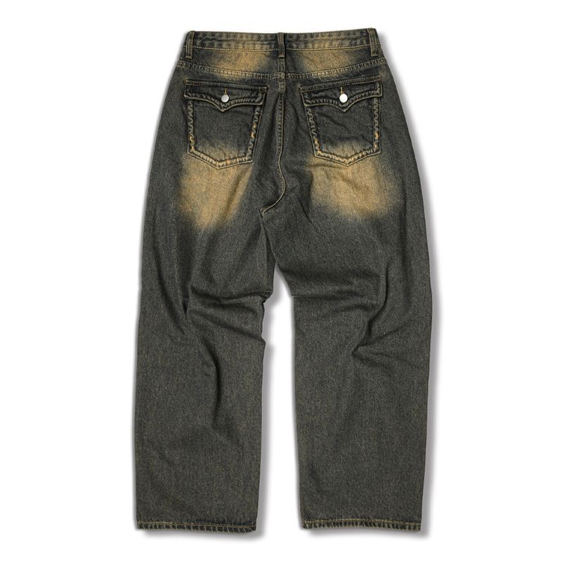 Usual Back Pocket Denim Pants - 2COLOR