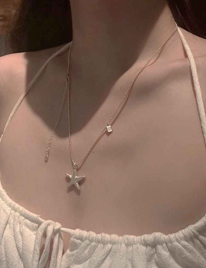 starfish silver necklace
