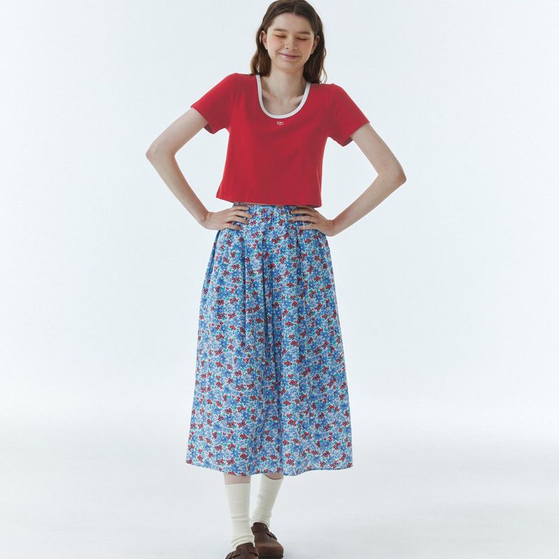 RVS Ringer Crop T-Shirt Red