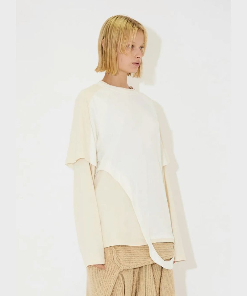 BICOLOR LAYERED LONG TEE