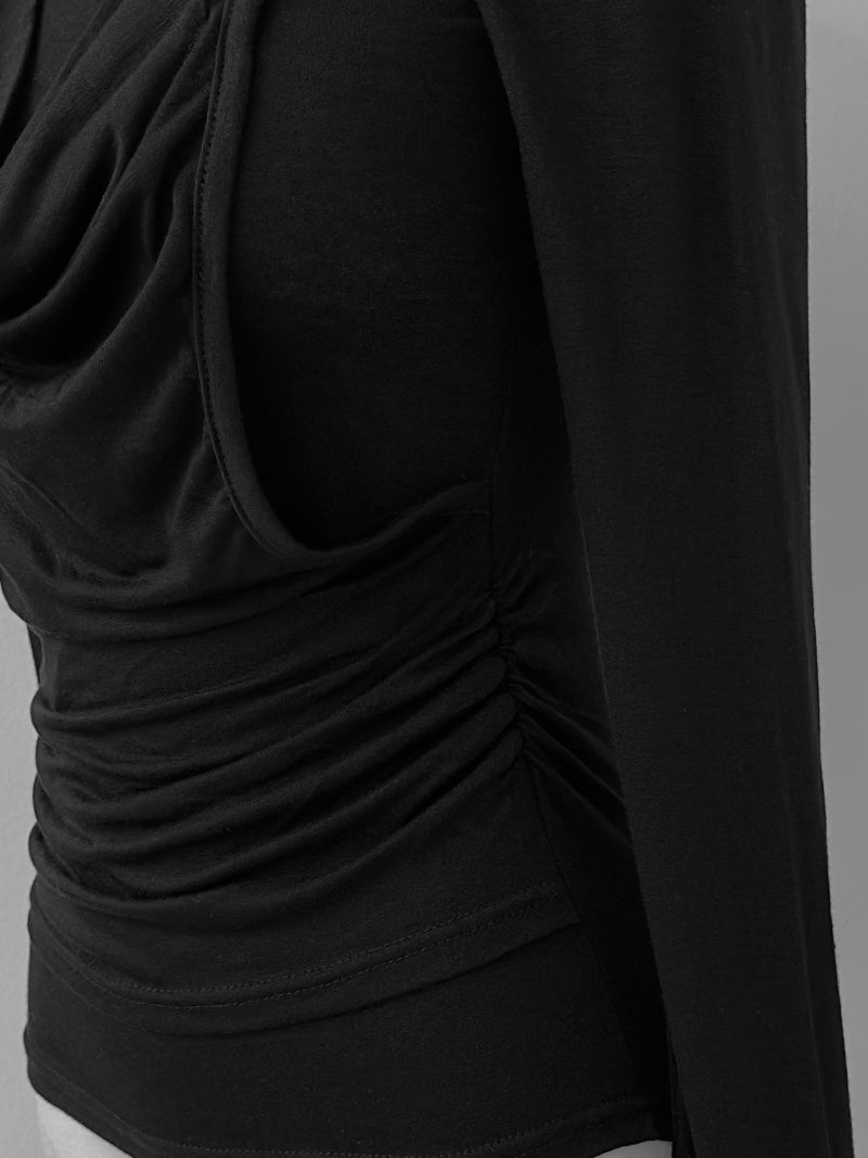drape off-shoulder halter T (2color)