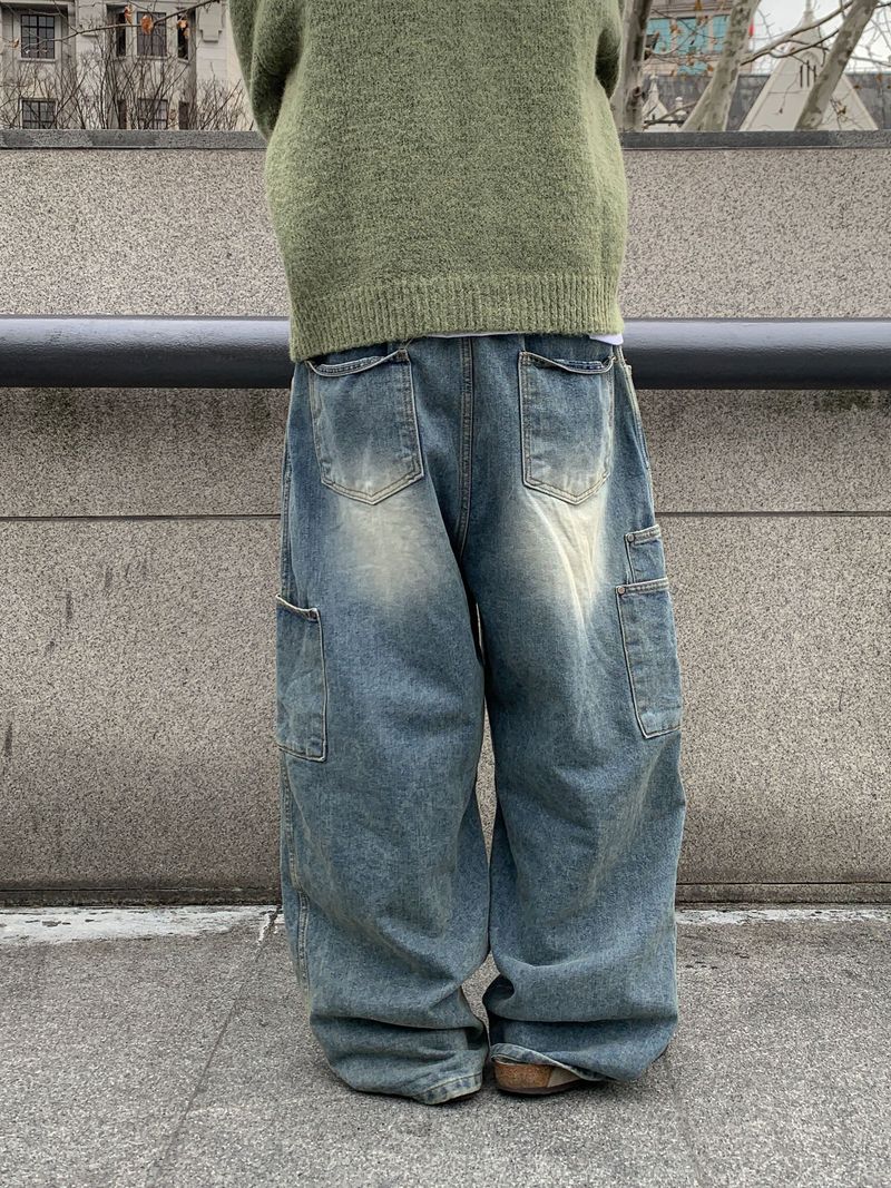 Rivet Double Cargo Brush Banding Denim