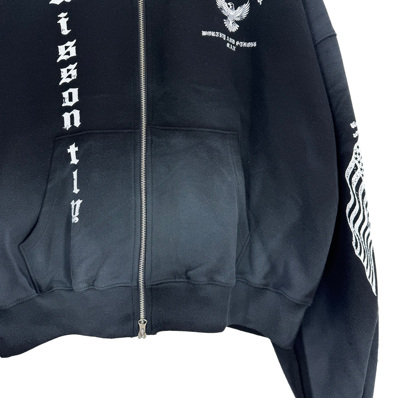 dirty eagle hooded zip-up