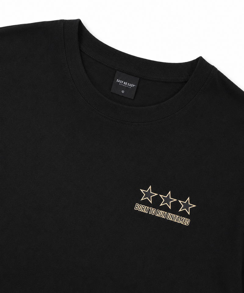 Star lettering cropped T-shirt - Black