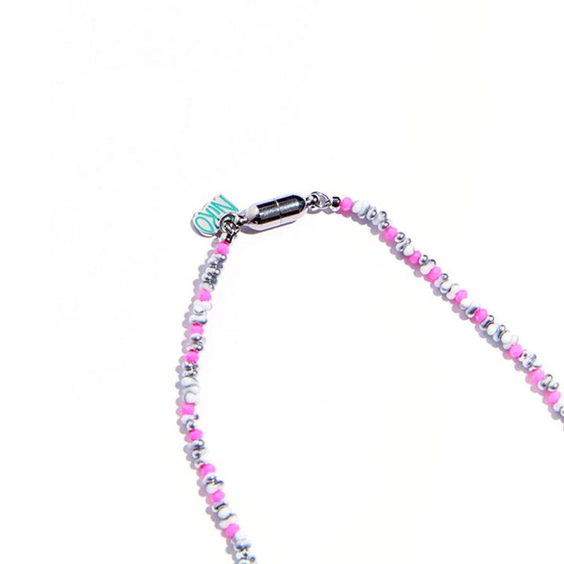 HOT PiNK BEADS DOLPHiN CHOKER