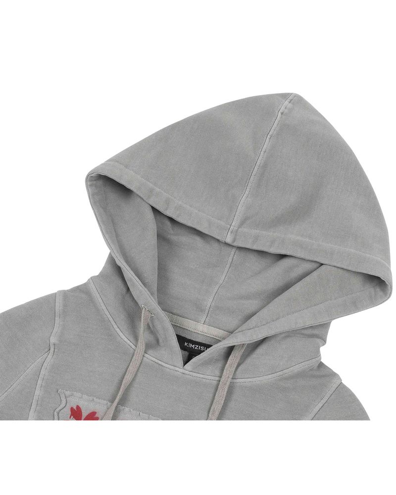 Patch Slim Hoodie _ Light Grey