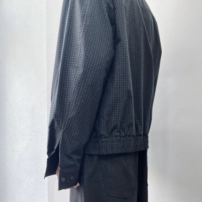 チェックド ジップ シャツ ジャケット