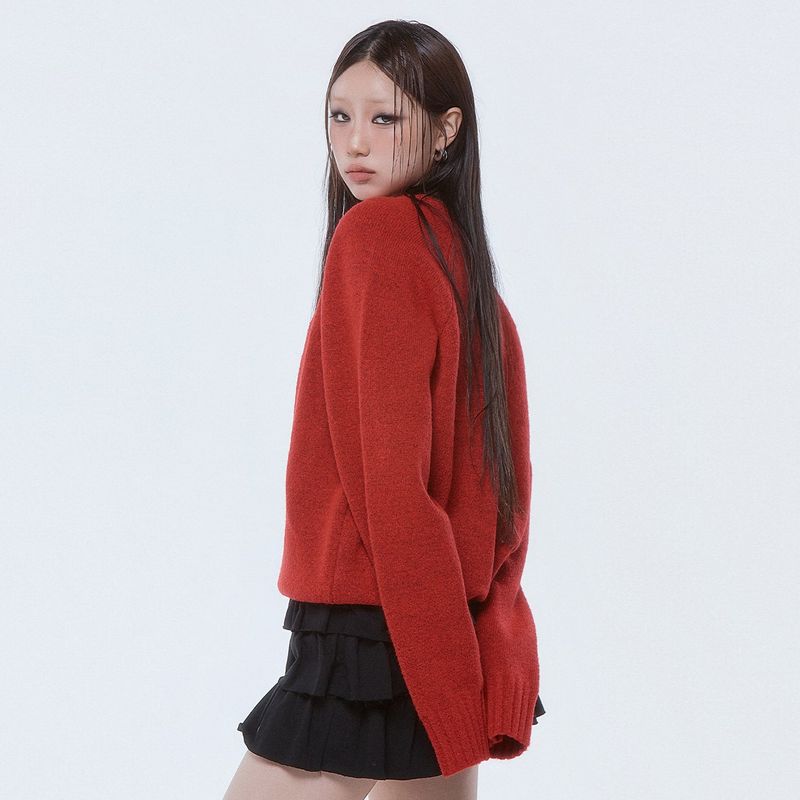 (DUC) Raglan Knit Red