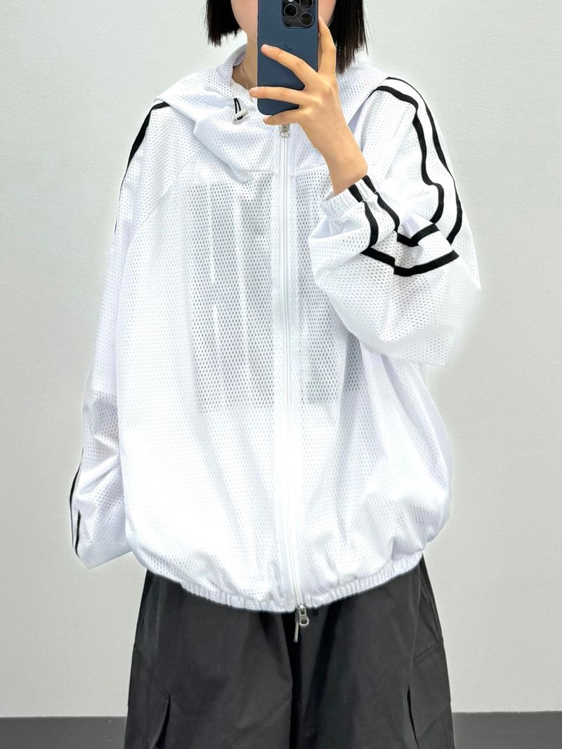 mesh track hooded jacket